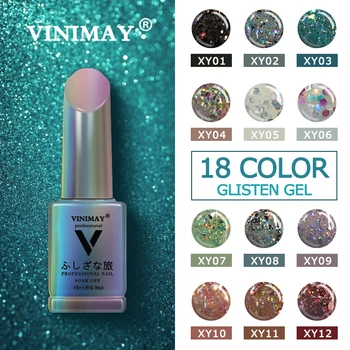 

VINIMAY 18 Color Glitter Gel Polish Gel Varnish Nail UV Soak Off Gellak Gelpolish Nail Art Primer Manicure Nails Gel Lacque