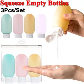 

3 Pieces/Set Travel Set Refillable Container Cosmetics Separate Bottle Face Wash Hand Sanitizer Plastic Bottle