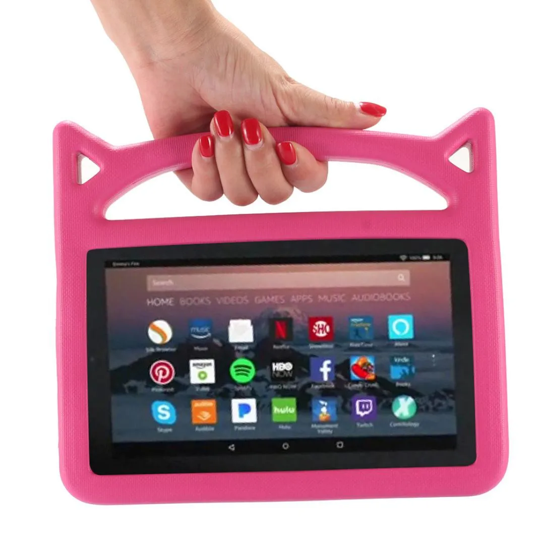 

CARPRIE For Amazon Kindle Fire HD 8 2016/2017 Kids Tablet Protecter Shell Safe EVA Rubber Handle Stand Case Cover