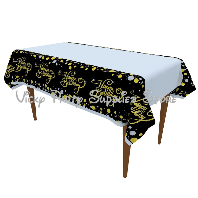 tablecloth 1pcs Возраст буквы вечерние одноразовые посуда юбилей Свадьба День рождения бумажная чашка тарелка баннер украшение для вечеринки принадлежности - Цвет: tablecloth 1pcs