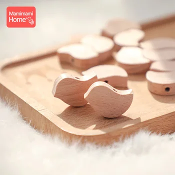 

10pcs Baby Teether Wooden Beech Bead rodent Chewable Star Hearts Bead DIY Necklace Pacifier Chain Accessories Baby Products Toy