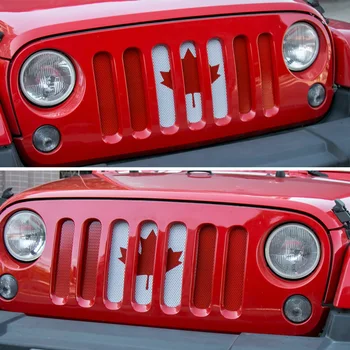 

Car Accessories Canadian American Flag Front Grille Mesh Insert for Jeep Wrangler 2007-2018