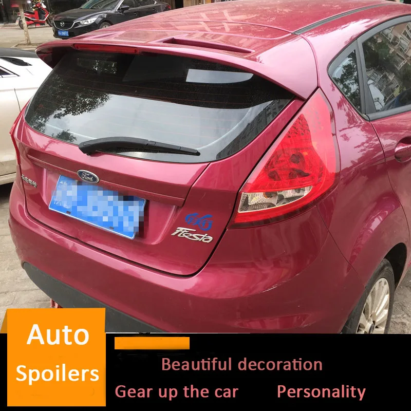 Для 2009-2013 Ford Fiesta спойлер хэтчбек высокое качество абс материал заднее крыло