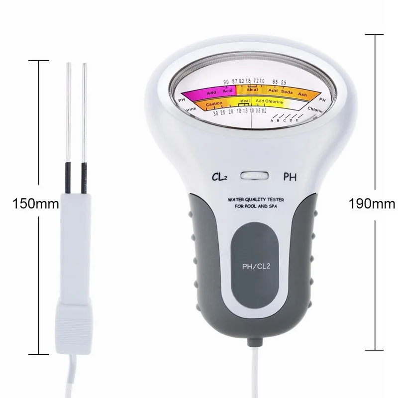 1 шт. высокое качество измерители PH CL2 Хлор тестер качества воды для в бассейне спа