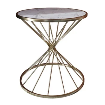 

XCJ024 Modern Simple Iron Art Marble Coffee Table Living Room Creative Golden Side Coffee Table Nordic Light Luxury Side Table