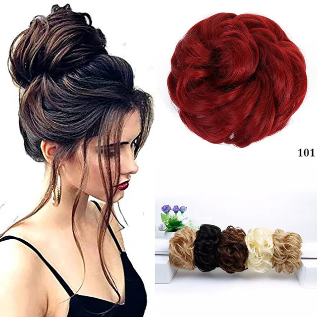AOOSOO hair band with rubber band synthetic hair donut hair piece hairpin wrapped ponytail - Цвет: 101
