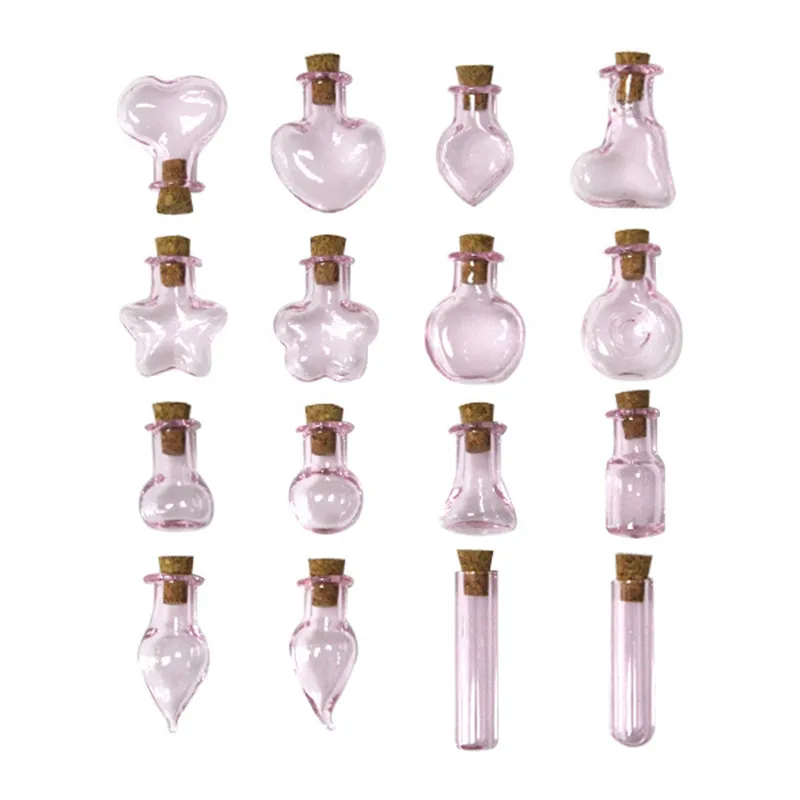 Mini Clear Glass Bottle 100pcs 1 2 ml Cork Stopper Small Drifting Wishing Bottles DIY Pendants