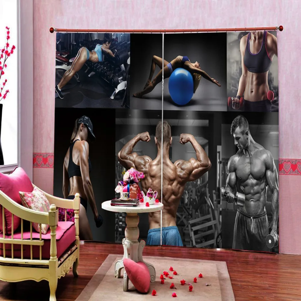 Sport curtains 3D Curtain Luxury Blackout Window Curtain Living Room