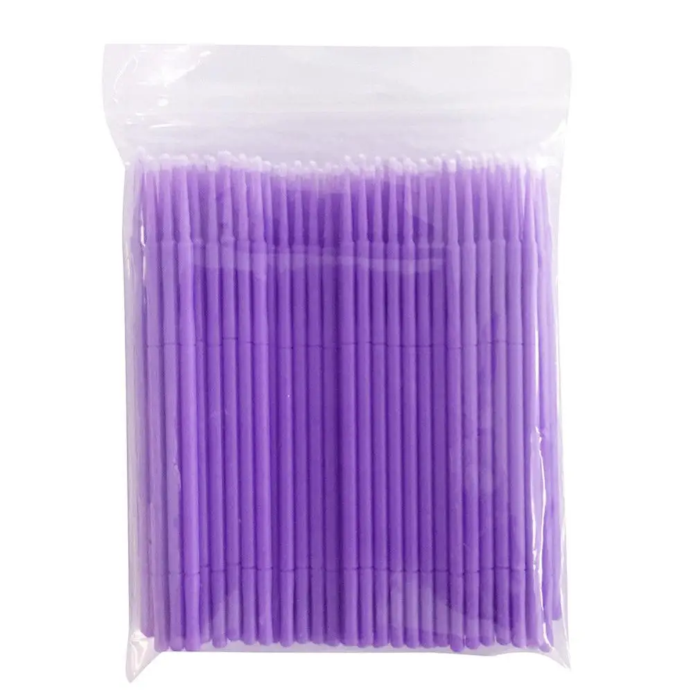 purple A Song Lashes 100 шт. тампон микро щетки одноразовые Microbrush аппликаторы для ресниц для наращивания - Цвет: purple A