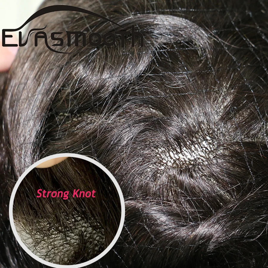 0.12mm With Knot Men Natural Human Hair Toupee Full Pu Wig Male Replacement System Indian Hair Wigs human hair toupee