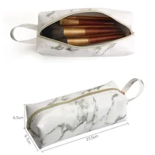 Квадратная Мраморная косметичка дорожная сумка Женская водонепроницаемая Гладкая PU металлическая молния водонепроницаемая прочная портативная косметичка