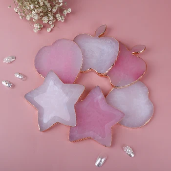 

Nail Art Painting DIY Star Hearth Shape Resin Gel Palette Golden Edge Polish Agate Mix Stir Crystal Gem Plate Manicure Accessory