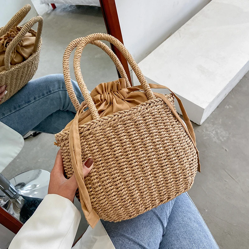 Handmade Woven Rattan Bag For Women - Round Or Square Style, Crossbody Or Handbag, Lightweight Straw Purse With Leather Strap - View #5