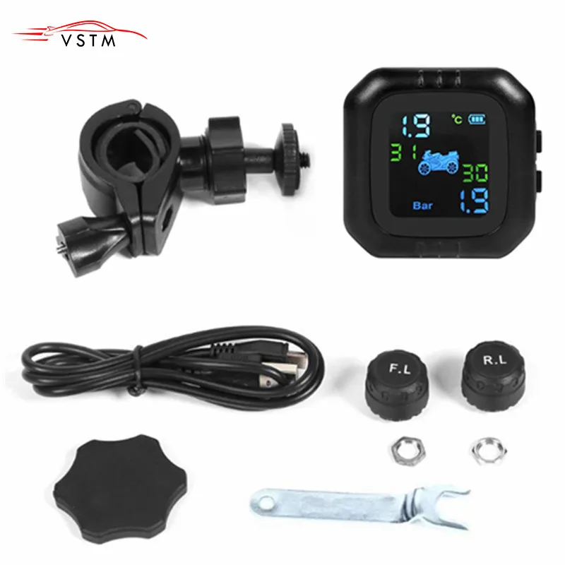Система контроля давления в шинах мотоциклов TPMS беспроводной ЖК-дисплей 2