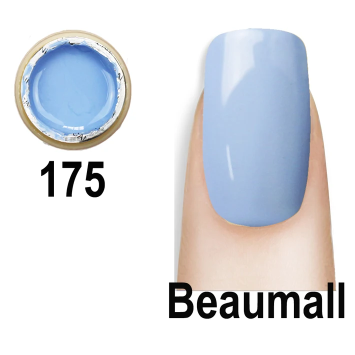 175 Beaumall окраска гелем цвета, 1 горшок 5 мл объем чистый твердый УФ-гель для ногтей советы блестящая Обложка Расширение Маникюр DIY - Цвет: 175