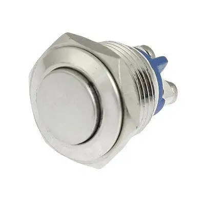 AC 250V 5A OFF-(ON) NO 16mm Мгновенный металлический винт кнопочный переключатель
