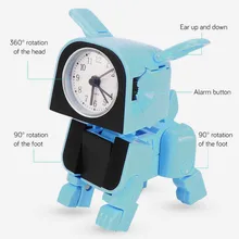 Mignon garçon enfants réveil dessin animé Robot chien bureau horloge drôle réversible jouet chambre réveil voyage bureau aiguille horloges(China)
