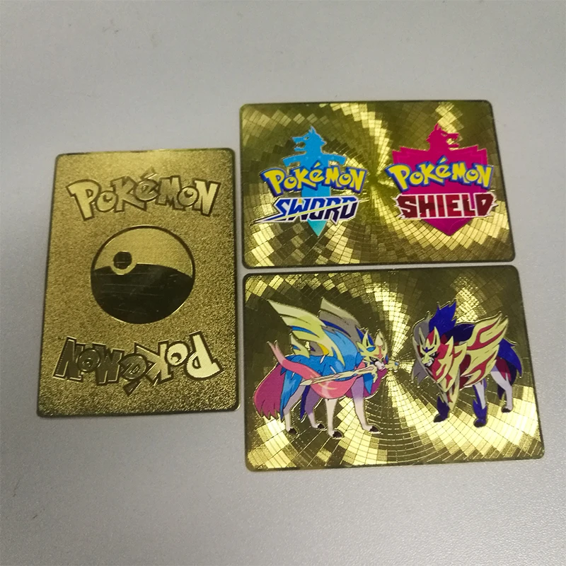 Металлические золотые флеш карты Pokemon блестящий меч и щит скорбанни фальшивые