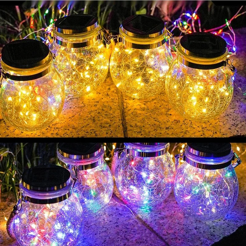 Solar Led Garden Lamp Christmas Cell Fixture Tree Jar Decoration Street Outdoor New Year Party Foldable Night Lights Sunlight cheap solar lights