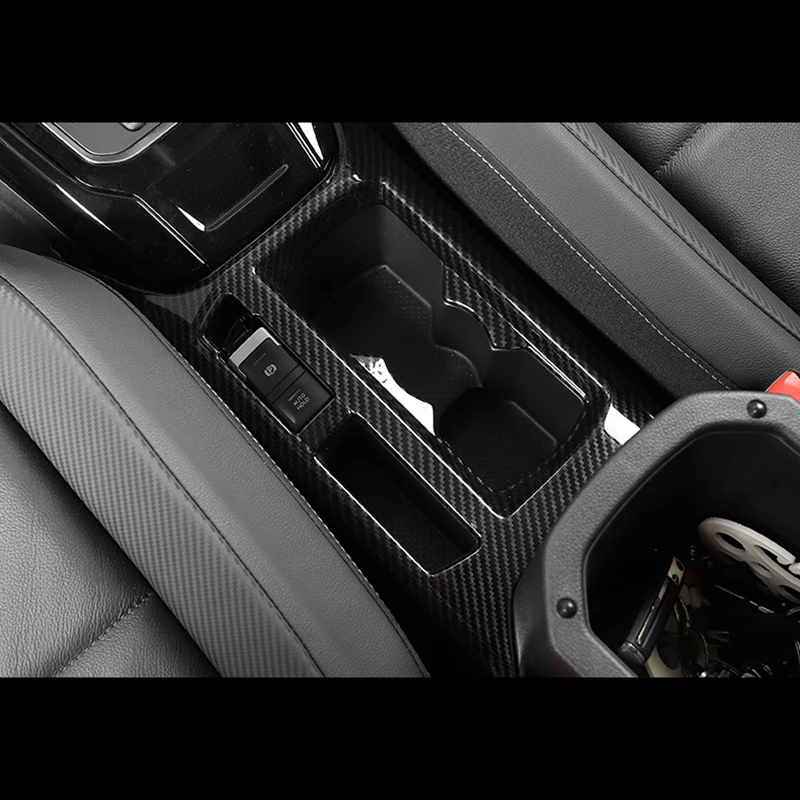 

1pcs For T-ROC TROC 2019 2018 ABS Carbon fiber Front Center Console Water Cup Holder Surround Frame Cover Car Accessories