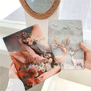 

Cute Elk Silk Texture For iPad Pro 2020 2018 AIR 3 10.5 inch Case for iPad 2017 2018 Air2 9.7 Mini 5 4 3 2 1 Retro Floral Cover