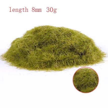 30g Scene Model Materia Yellow Green Turf Flock Lawn Nylon Grass Powder STATIC GRASS 3MM/5MM/8MM Modeling Hobby Craft Accessory 8