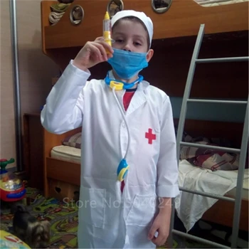 

Kids Medical Surgery Jacket Uniform Nurse disguise Halloween Carnival Party Stage Performance Cosplay Clothing 100-160CM
