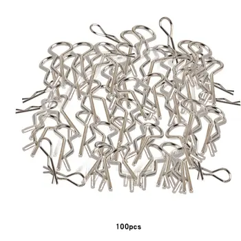 

100 Pieces RC Car Black Metal Bodyshell Clips Pins R Shape for Traxxas TRX4 1/10 RC Buggy RC Rock Crawler Vehicle Models