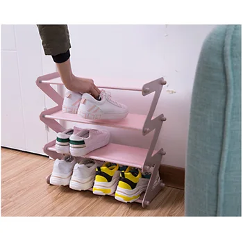 

Simple Z Layers Shoe Shelf Stailess Steel Frame Easy Installation Living Room Furniture Hallway Space Saving Shoe Organizer Rack