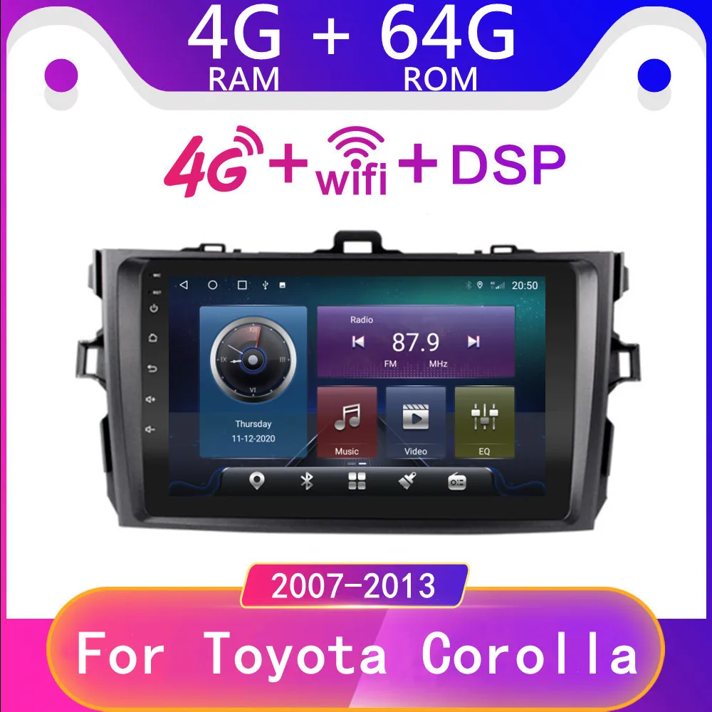 2 DIN Автомобильный мультимедийный видеопроигрыватель mirror link для toyota corolla e140/150 2007