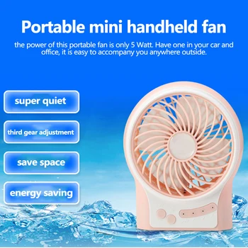 

Handheld Mini Fan Portable Table Desk Fan USB Charging Air Cooler 3 Mode Speed Regulation Office Bedroom Cooling Fan