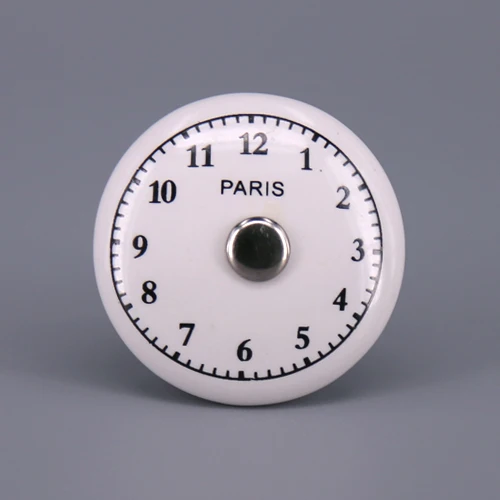 H 1x Lovely Clock/Animal Print Ceramic Door Knob Furniture Handle Drawer Cupboard Kitchen Cabinet Pull Handle Fit for Kids' room - Цвет: H