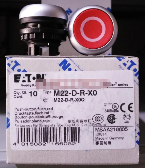 1 шт. Eaton Moeller M22 D R X0 M22DRX0 кнопочный переключатель Красный Бесплатная доставка