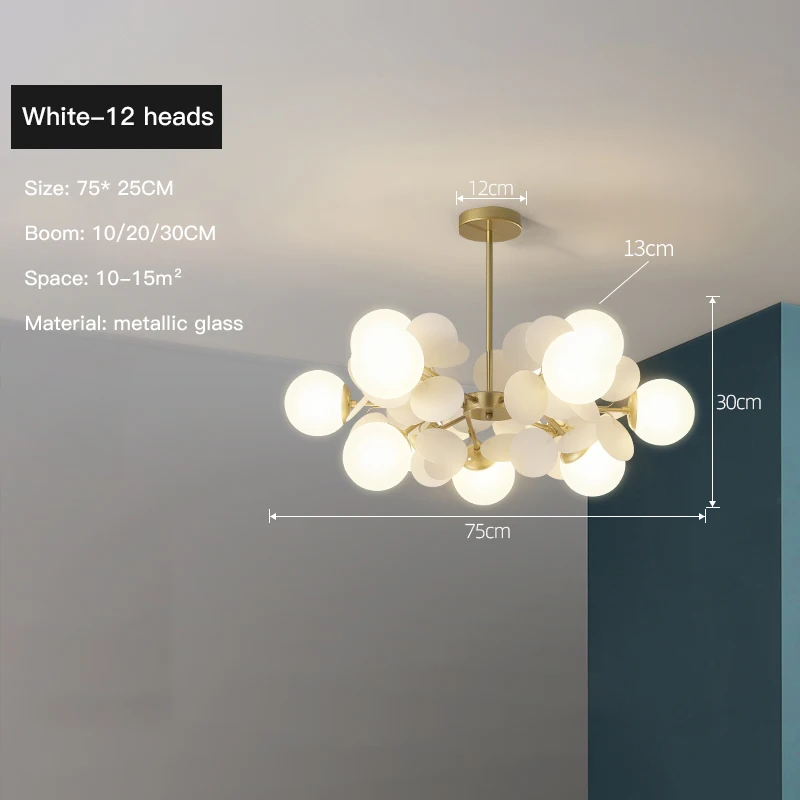 Modern Nordic Design LED Chandelier For Living Room Bedroom Dining Room Kitchen Ceiling Pendant Lamp Glass Ball G9 Hanging Light dining room chandeliers Chandeliers