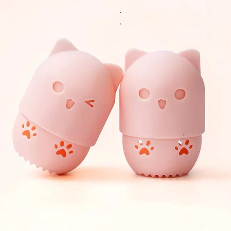 Розовый косметический спонж для пудры и блендера, спонж для макияжа, чехол для сушки яиц, портативный мягкий силиконовый косметический спонж для блендера, держатель для губки