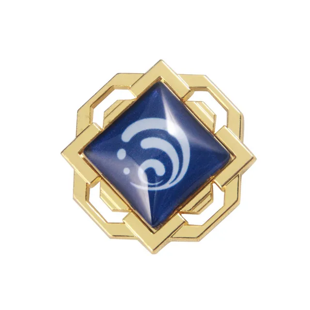 Game Genshin Impact Eyes Of God Mondstadt Pins Brooches Luminous 7 Element Kawaii Cosplay Badges 016