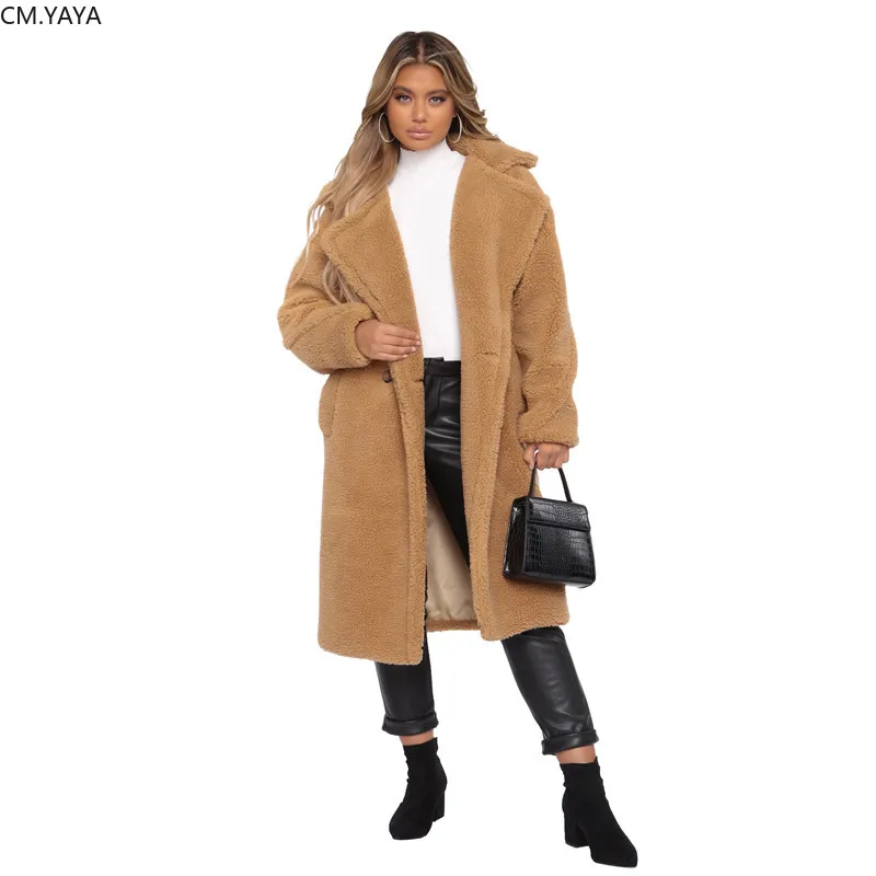 Однотонное шерстяное прямое длинное пальто, зимняя Новинка, уличная одежда для женщин, отложной воротник, длинный рукав, карман, верхняя одежда SMR9434