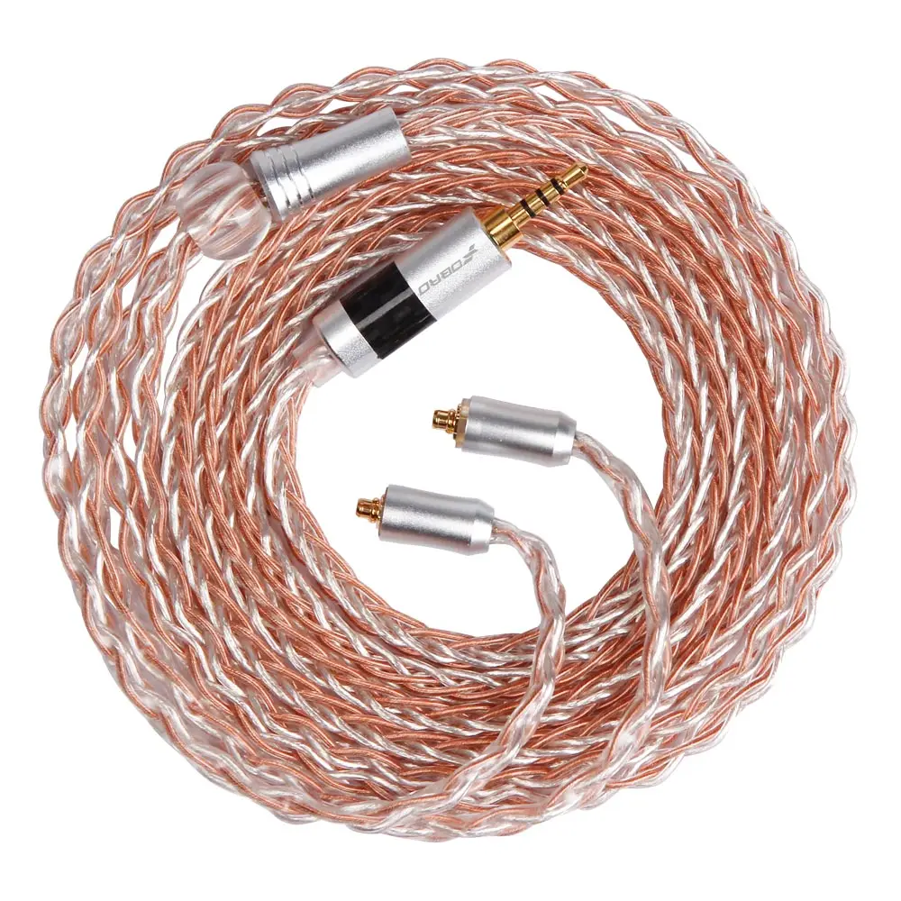 FDBRO MMCX Серебристые наушники кабель 8 Core с серебряным покрытием обновления кабель углеродного волокна 2Pin 2,5/3,5/4,4 сбалансированный кабель для SE846 SE535