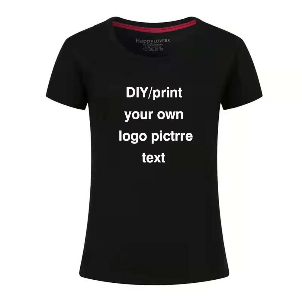 Custom Women's T-shirt DIY Girl personalized Photo logo Printed Personalized Gift Wholesale | Женская одежда