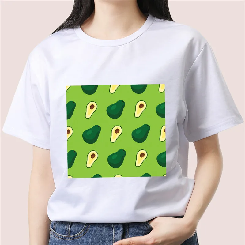 

Avocado Vegan Women t shirt Cotton kawaii cartoon tshirt harajuku 90s Graphic Female Short Sleeve t-shirt summer clothes