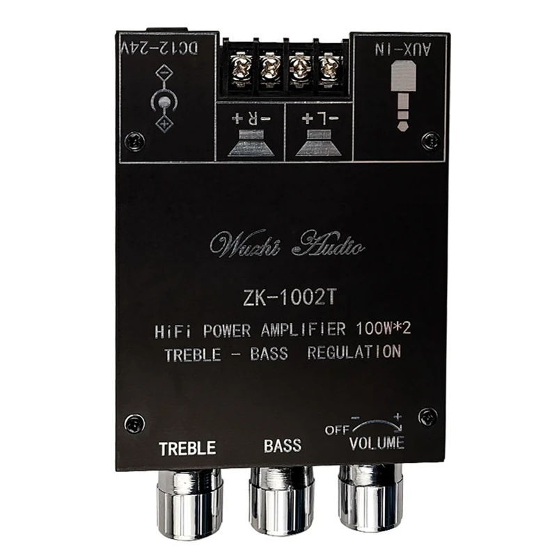 

ZK-1002T TPA3116D2 Bluetooth 5.0 Subwoofer Amplifier Board 2X100W 2.0 Channel High Power o Stereo Amplifier Board