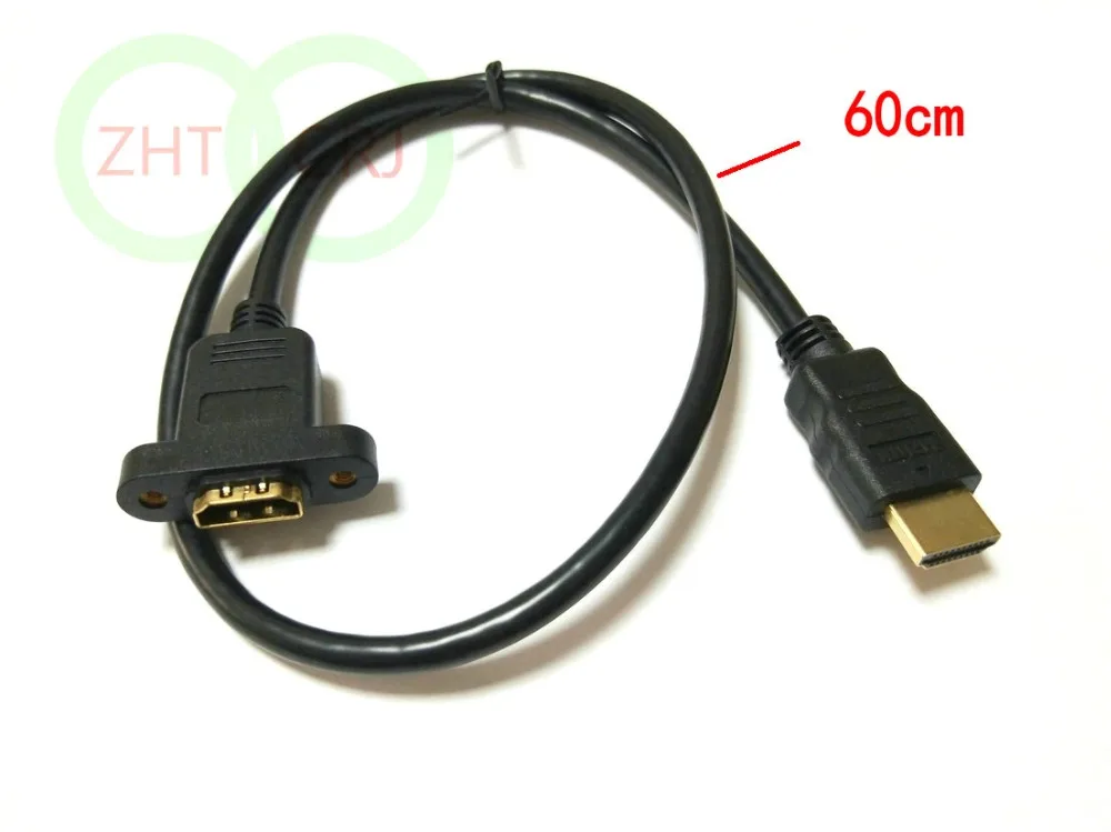 

HDMI Male To Female Panel Mount Extension Cable Wire 60 CM New