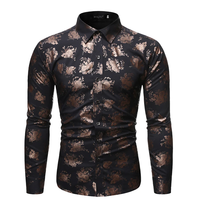 

2019 new Spring Autumn Features Shirts Men Casual Shirt New Arrival Long Sleeve Luxury Casual Slim Fit Male Shirts plus size