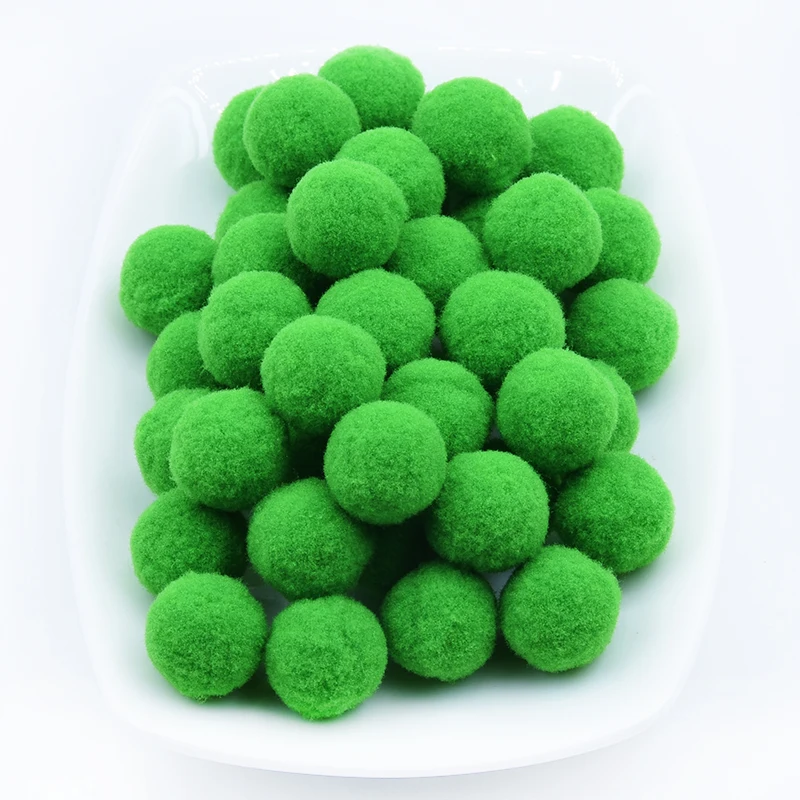 20mm 19green 80pcs Красный, белый, зеленый помпон, меховые поделки, мягкие помпоны для рукоделия, помпоны, Рождественский Декор, клей на ткани, аксессуары 8 мм до 30 мм, 600 шт - Цвет: 20mm 19green 80pcs