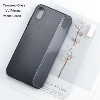 

New Flowers Back Cover Tempered Glass for iphone UV printing phone cases ,For iPhone xs max