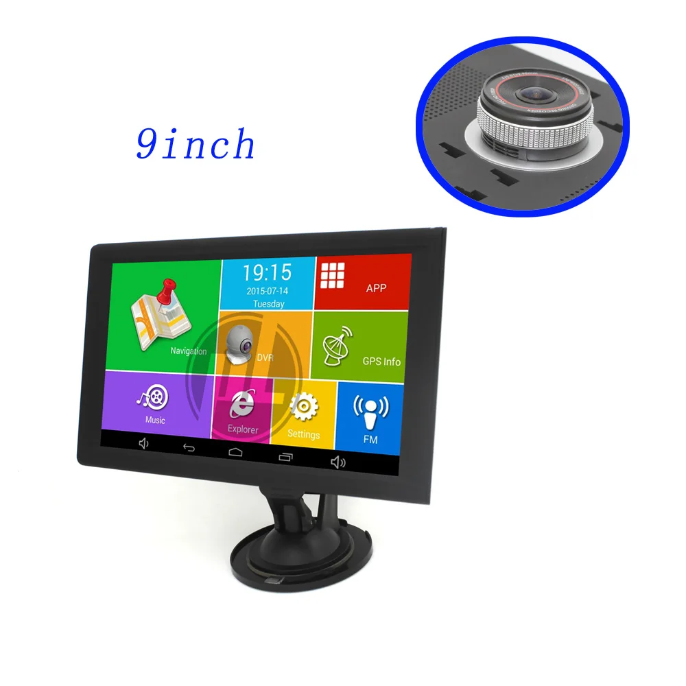 

KARADAR 9 inch car truck GPS navigator with wifi bluetooth fm AV-IN Front DVR 1080P G-sensor and built in GPS antenna