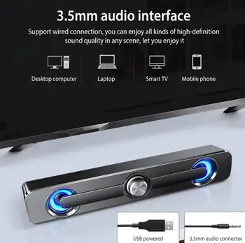 

Computer Bluetooth Speaker Desktop Soundbar Speakers Double Horn Stereo Subwoofer Home Theater for PC