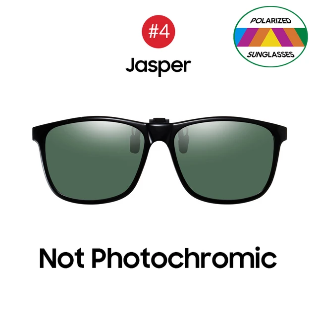 Fishing Polarized Pilot Flip Up Clip on Sunglasses Men Photochromic UV400 Women Driving Sun Glasses Color Change Night Vision 4 Jasper