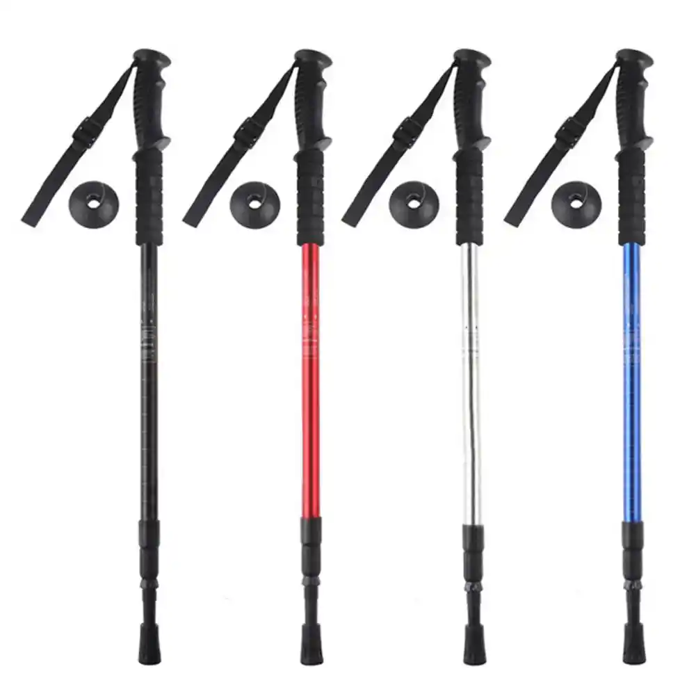 Telescopic Walking Stick Adjustable Metal Canes Portable Slight Anti Shock Poles
