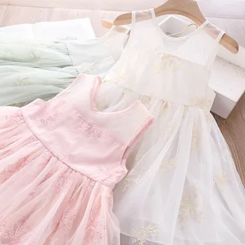

2020 Summer Girls Embroidery Vest Dress Children's Clothing Wholesale